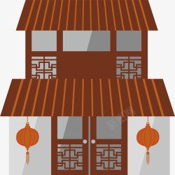 古代房屋建筑灯笼古代房屋街道高清图片