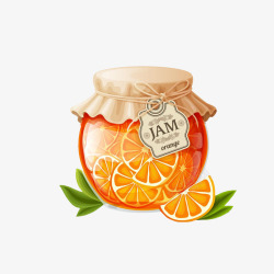 罐头瓶手绘制作橘子酱罐头高清图片