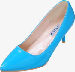 蓝色女高跟鞋效果图素材