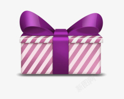紫色条纹礼盒素材