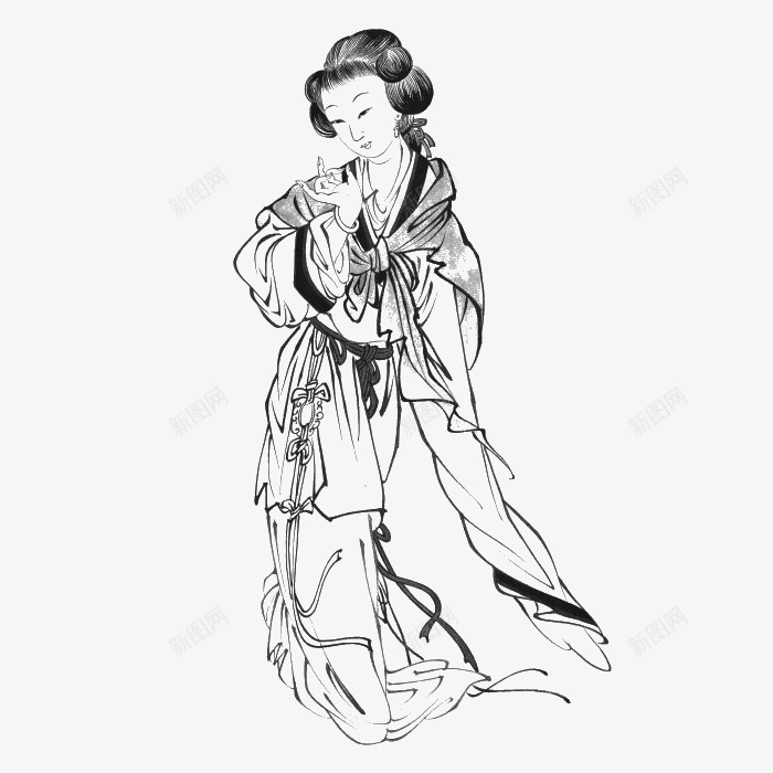 古代美女png免抠素材_88icon https://88icon.com 古代女性 女子 线条美女