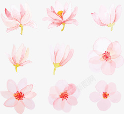 粉色春花粉色水彩手绘春花矢量图高清图片