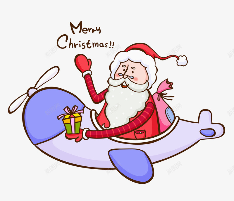 坐在飞机上的圣诞老人png免抠素材_88icon https://88icon.com 卡通 圣诞老人 壁纸 封面 彩色 手绘 插图 礼物 飞机