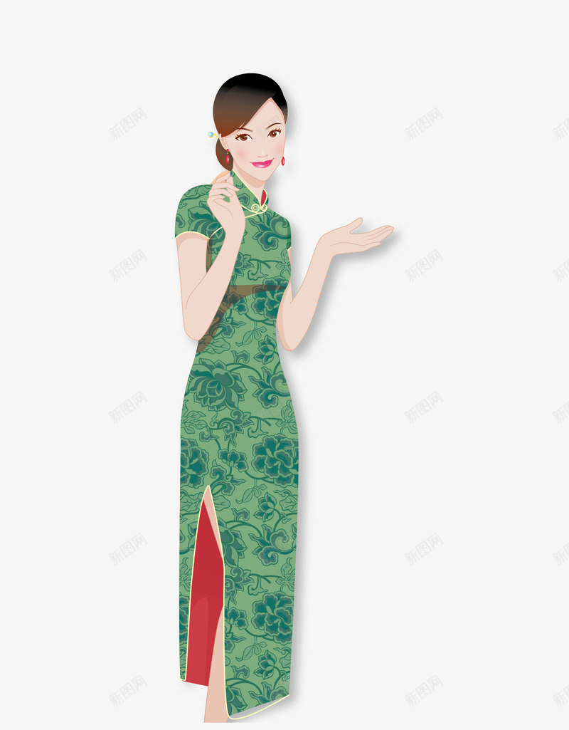 旗袍美女png免抠素材_88icon https://88icon.com 古典美女 旗袍美女 时尚美女 矢量美女