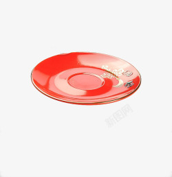 带柄圆盘红色盘子高清图片