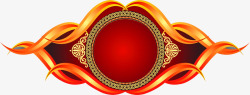 红色复古中式花纹素材