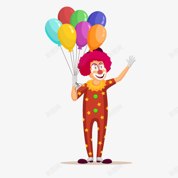 拿着气球卡通小丑png免抠素材_88icon https://88icon.com joker 卡通人物 小丑 彩色气球 手绘人物 效果图 气球