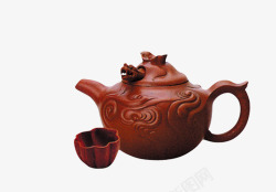 印花杯子古典紫砂茶具高清图片