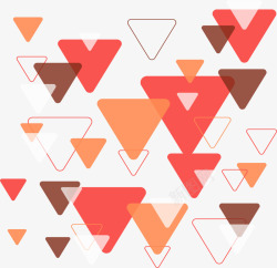 红色系三角形矢量图素材