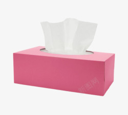 粉红色盒子抽纸巾实物素材