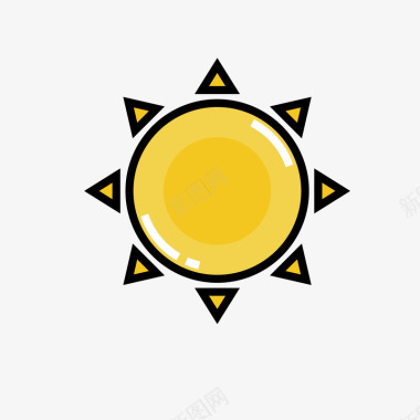 黄色太阳图标矢量图图标