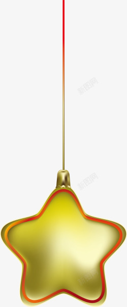 圣诞节黄色星星挂饰素材