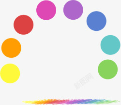彩色缤纷圆点弧形素材