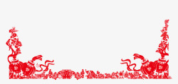 送暖剪纸边框高清图片