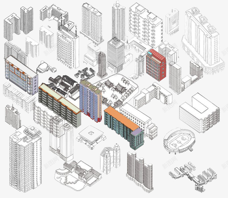 俯视楼房建筑简笔画png免抠素材_88icon https://88icon.com 俯视角度 建筑 楼房 楼房简笔画 简易风格 简笔画 装饰图案