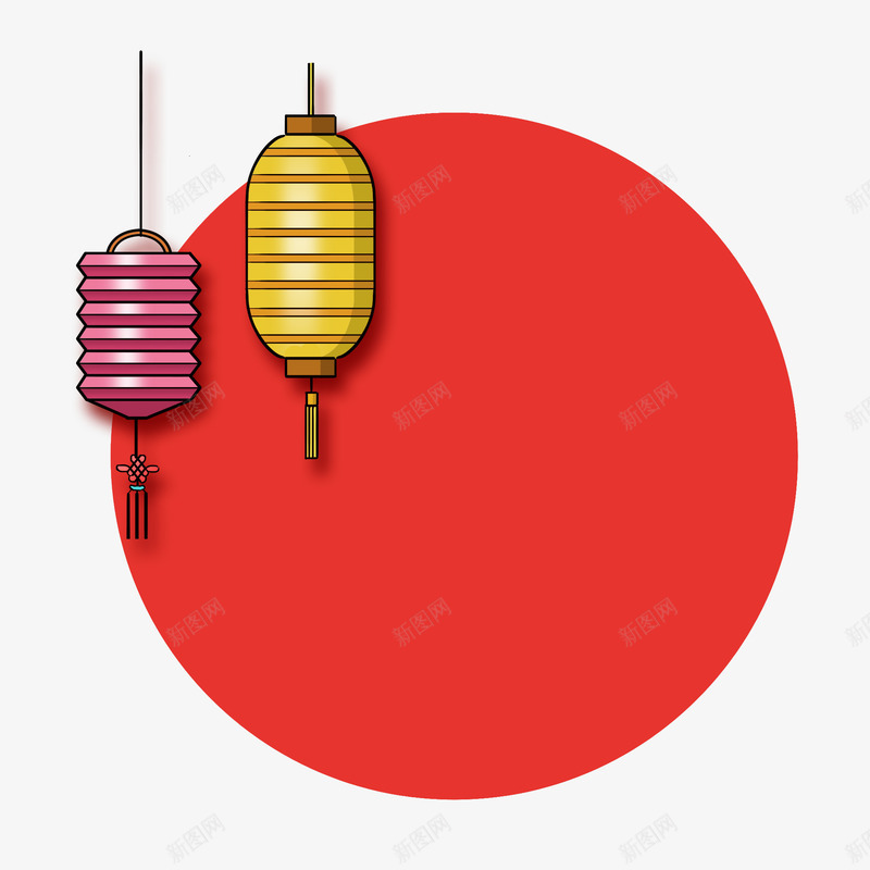 春节灯笼简画红色喜庆边框png免抠素材_88icon https://88icon.com PNG 元素 全红 喜庆 春节 春节边框 灯笼 红 节日元素 边框 高清PNG