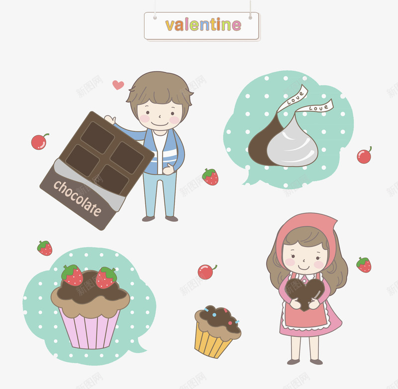 抱着巧克力爱心的女孩png免抠素材_88icon https://88icon.com 卡通 商务 封面 巧克力 彩色 手绘 抱着 插图 男女孩 英文字母 蛋糕