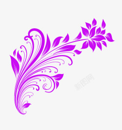 梦幻紫色花纹装饰素材