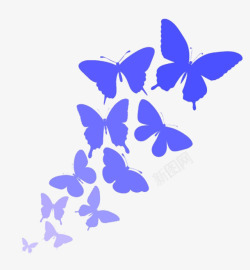 蓝色印迹蝴蝶动图素材