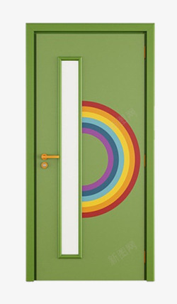 防盗门绿色彩虹中式木门高清图片
