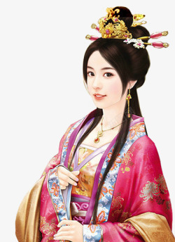 中国风古代美女妃子笑素材