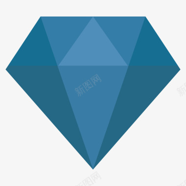 蓝色深灰色图标蓝色几何三角形钻石元素矢量图图标图标