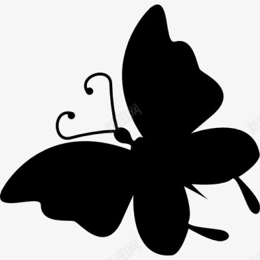 矢量蝴蝶有翼的动物形状图标图标