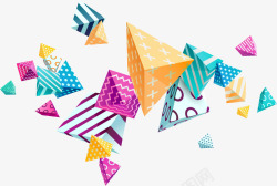 多彩简约三角形装饰图案素材