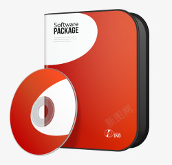 DVD包装盒红色DVD包装盒矢量图高清图片