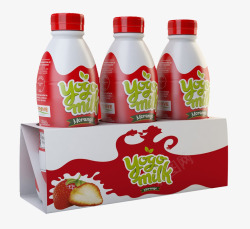 草莓味饮料酸奶包装素材