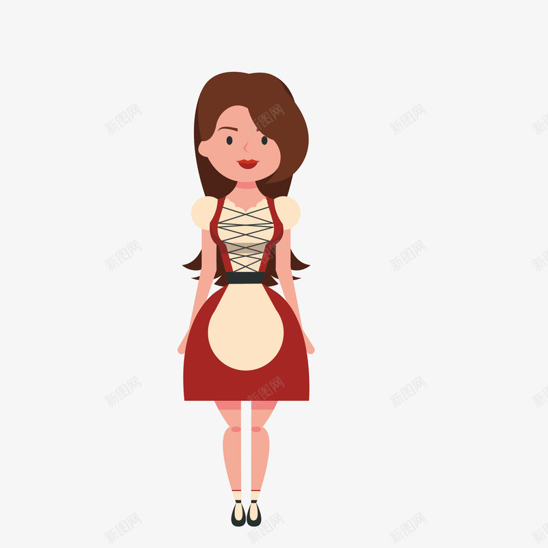穿着红裙子的女孩子png免抠素材_88icon https://88icon.com 免抠图 卡通女孩 女孩子 效果图 红裙子 装饰图 装饰画