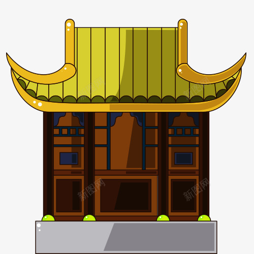 卡通中式建筑png免抠素材_88icon https://88icon.com 中国风 中式建筑 美图