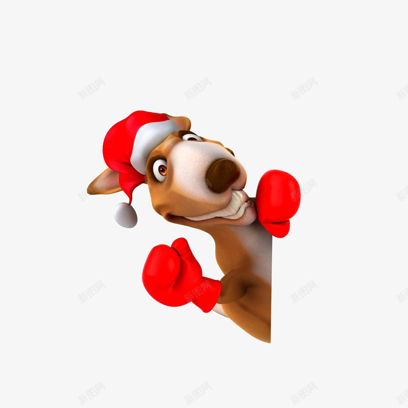 戴着圣诞帽的袋鼠png免抠素材_88icon https://88icon.com 戴着圣诞帽的袋鼠 效果图 笑的贼贼的袋鼠 袋鼠矢量图