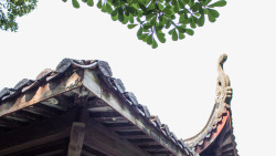 中国农家小院屋檐角素材