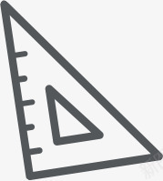 开学季灰色三角尺子图标图标