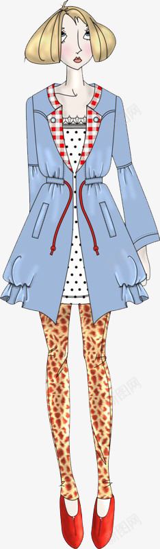 手绘的女性服装效果图png免抠素材_88icon https://88icon.com 女装 手绘 服装效果图 衣服