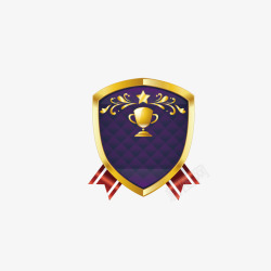 紫色盾牌徽章装饰素材