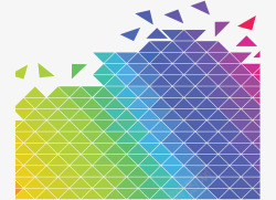 彩虹色三角几何花纹矢量图素材