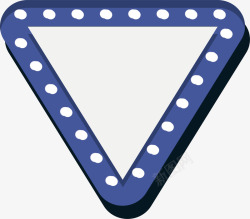 蓝色三角形霓虹标题框素材