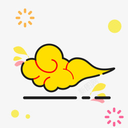 一朵淡黄色的祥云矢量图素材