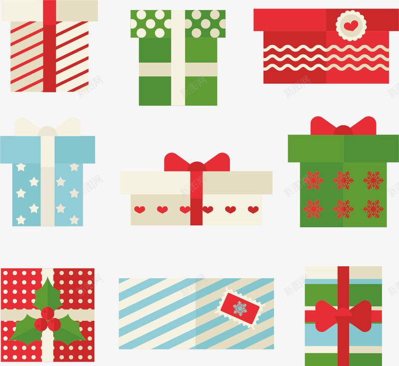 9款彩色扁平化礼盒矢量图eps免抠素材_88icon https://88icon.com 扁平化 礼品 礼物 礼盒 花纹 蝴蝶结 矢量图