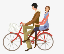 骑单车的情侣背景素材