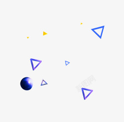 蓝色圆形几何三角素材