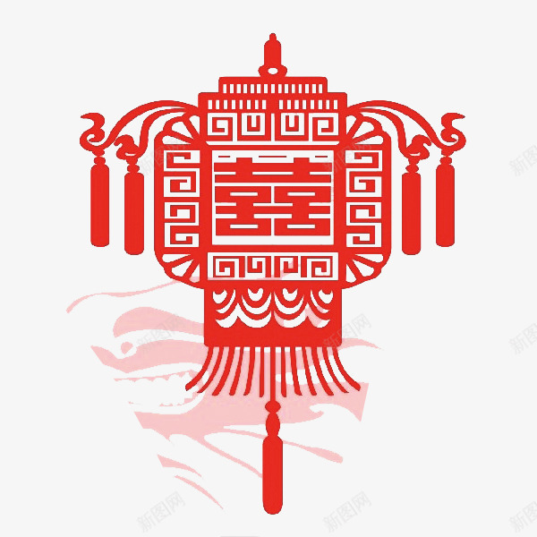 中国风剪纸镂空灯笼png免抠素材_88icon https://88icon.com 中式风格