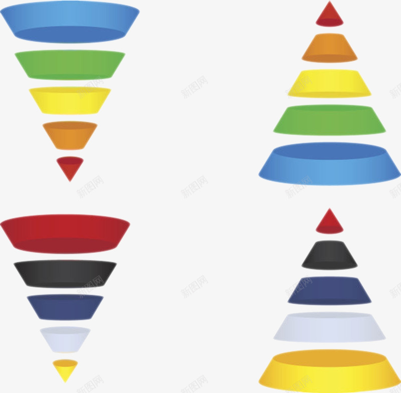 彩色层叠图案立体锥形图png免抠素材_88icon https://88icon.com 三角形 免扣 免费下载 几何 形状 整体 物体 立体锥形 锥形