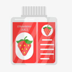 红色草莓饮料盒子素材