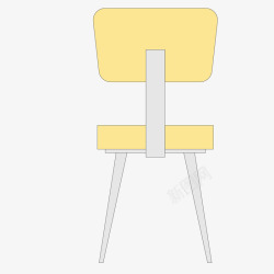 黄色的卡通椅子元素素材