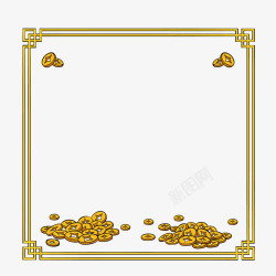 复古硬币黄色复古边框和金钱高清图片