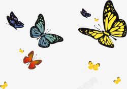 蝴蝶飞舞的草地手绘蝴蝶矢量图高清图片
