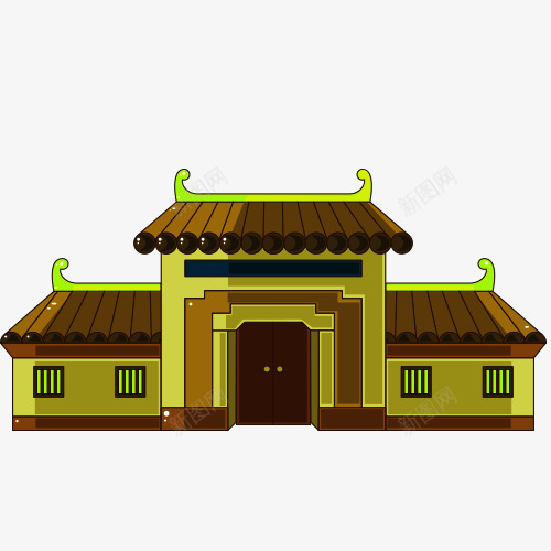 卡通中式建筑png免抠素材_88icon https://88icon.com 中国风格 中式建筑 美图